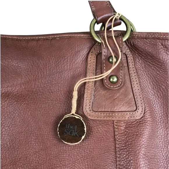 THE SAK Leather Tote Bag Brown Adjustable Office Everyday Travel Lifestyle Work - Picture 2 of 7